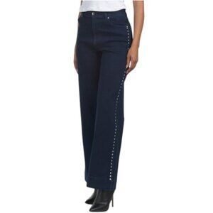 BAGATELLE COLLECTION Wide Leg Studded Jeans